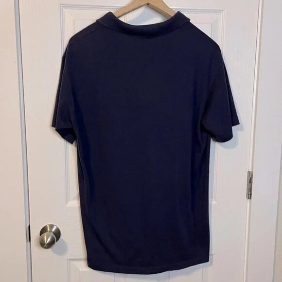 VTG ‘80s Anvil navy blue polo w/ pocket yellow Sunrise Beach TX graphic sz L - Picture 4 of 4